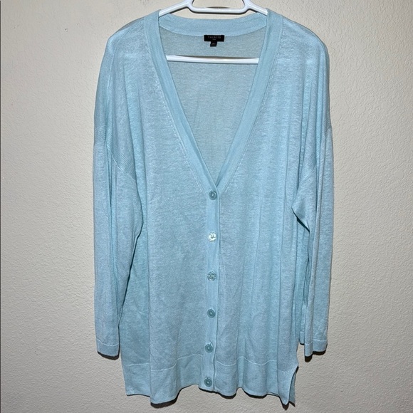 Talbots Linen Girlfriend Cardigan Button - Picture 3 of 7